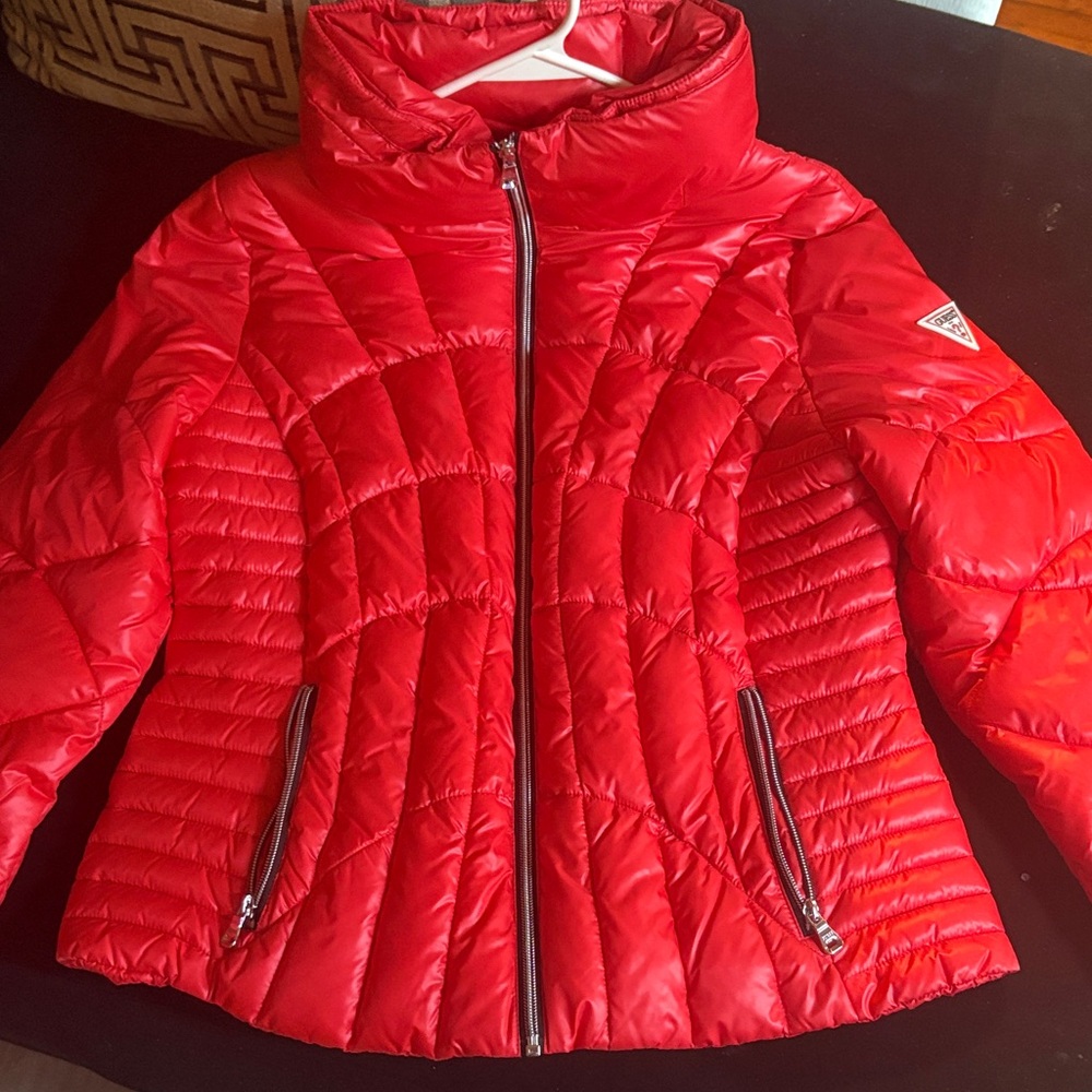 Guess Vibrant Red Puffer Jacket